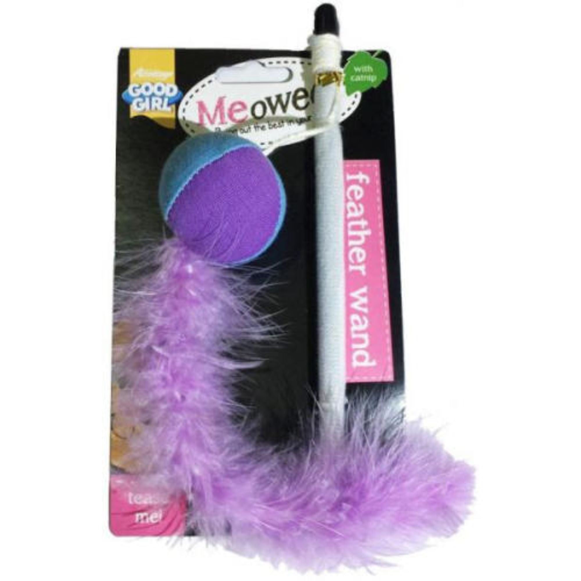 Good Girl Meowee Feather Wand With Catnip The Spotty Bag Shop