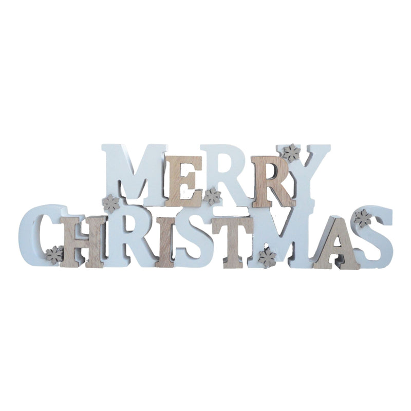 Merry Christmas Wooden Standing Sign 37cm