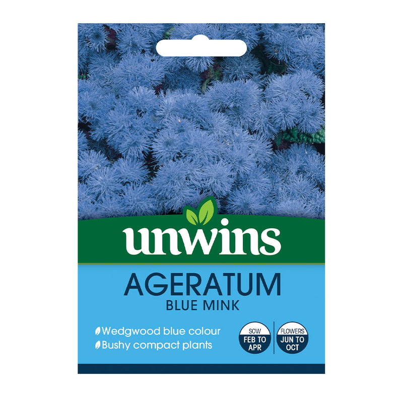 Unwins Ageratum Blue Mink Seeds