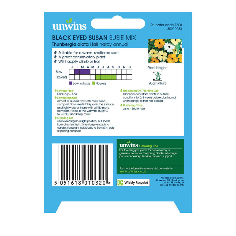 Unwins Black Eyed Susan Susie Mix Seeds