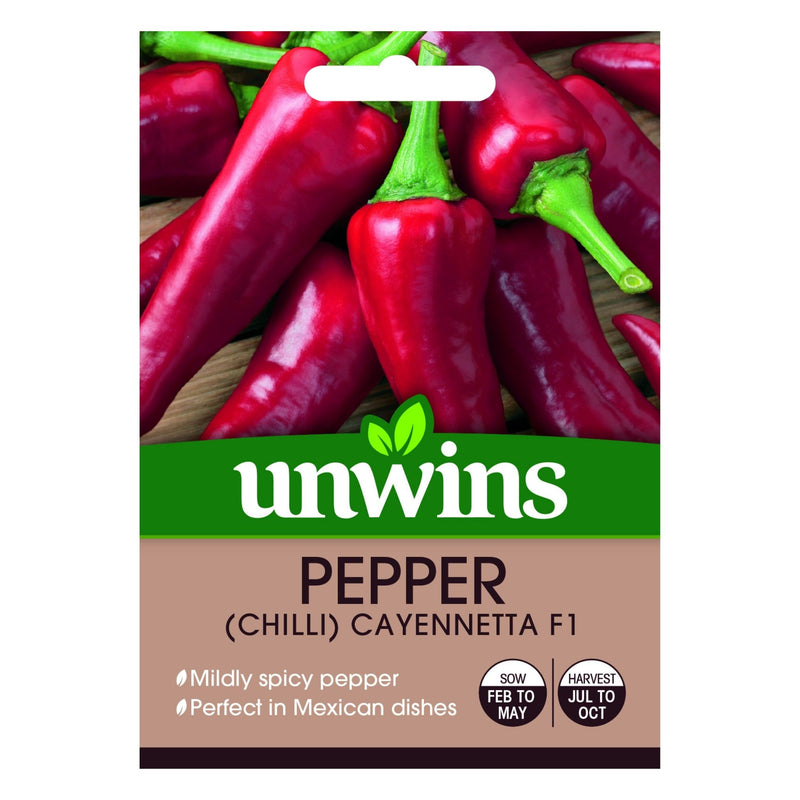 Unwins Chilli Pepper Cayennetta F1 Seeds