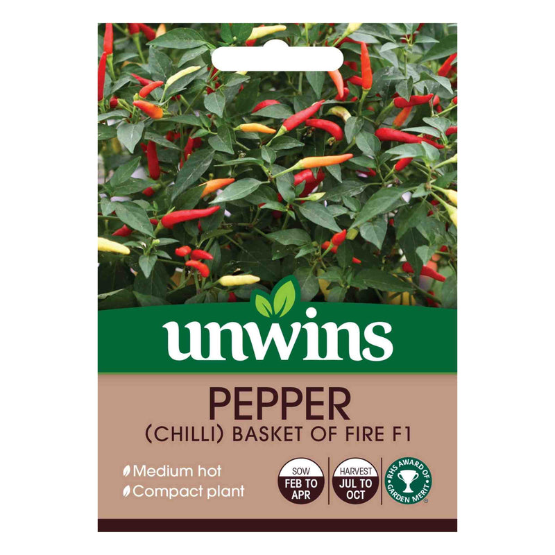 Unwins Chilli Pepper Basket of Fire F1 Seeds