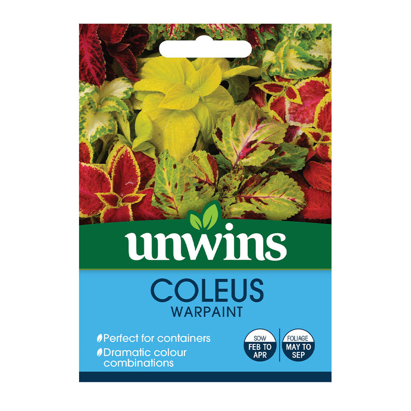 Unwins Coleus Warpaint Seeds