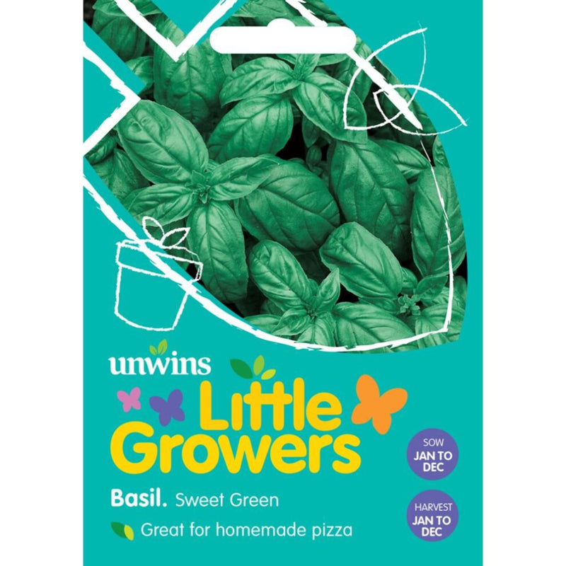 Unwins Little Growers Basil Sweet Green Seeds