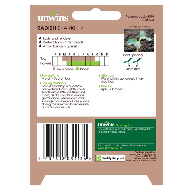 Unwins Radish Sparkler Seeds