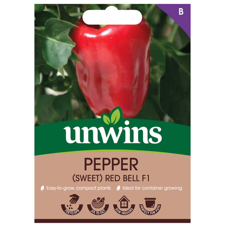 Unwins Sweet Pepper Red Bell F1 Seeds