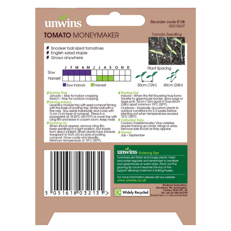 Unwins Tomato Moneymaker Seeds